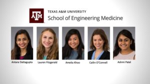 five headshots of female students and the logo of Engineering
