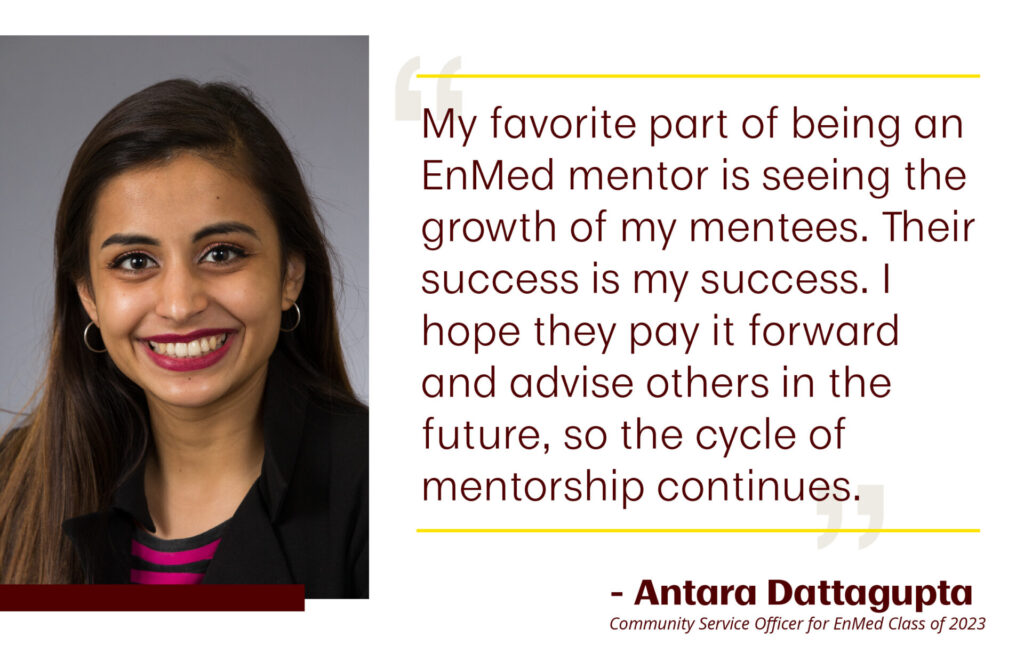 EnMed student Antara Dattagupta with quote