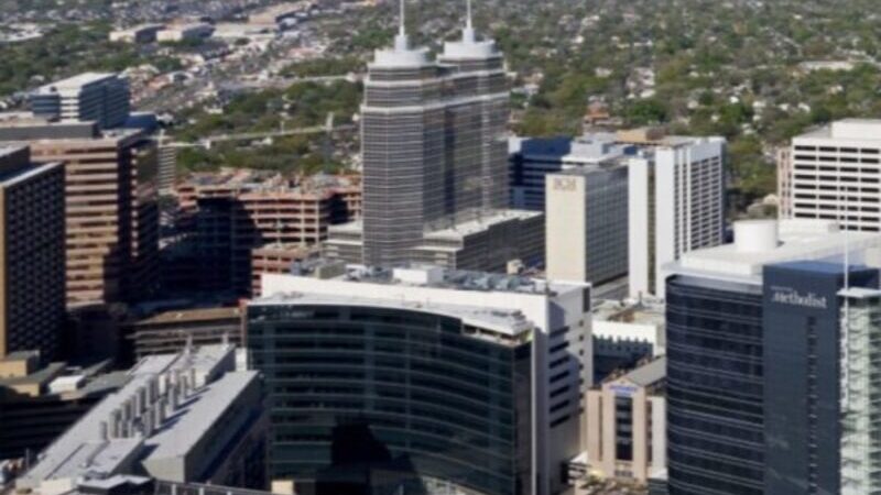 Arial photo of The Medical Center in Houston including the EnMed Tower campus